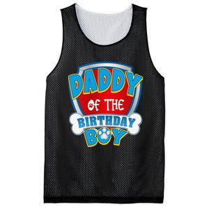 Funny Daddy Of The Birthday Boy Dog Paw Family Matching Gift Mesh Reversible Basketball Jersey Tank