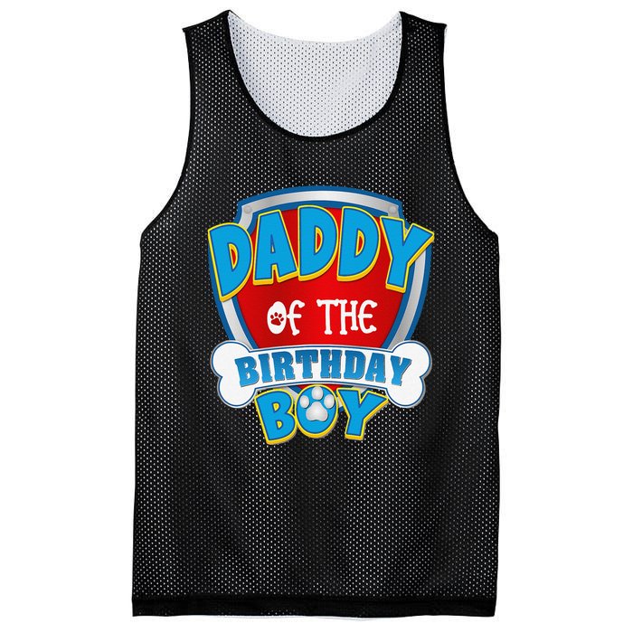 Funny Daddy Of The Birthday Boy Dog Paw Family Matching Gift Mesh Reversible Basketball Jersey Tank