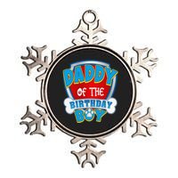 Funny Daddy Of The Birthday Boy Dog Paw Family Matching Gift Metallic Star Ornament