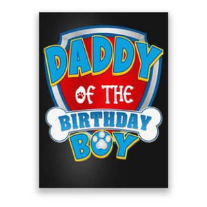 Funny Daddy Of The Birthday Boy Dog Paw Family Matching Gift Poster