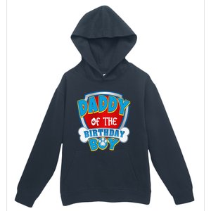 Funny Daddy Of The Birthday Boy Dog Paw Family Matching Gift Urban Pullover Hoodie