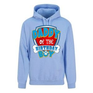 Funny Daddy Of The Birthday Boy Dog Paw Family Matching Gift Unisex Surf Hoodie