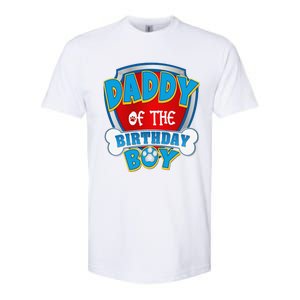 Funny Daddy Of The Birthday Boy Dog Paw Family Matching Gift Softstyle CVC T-Shirt