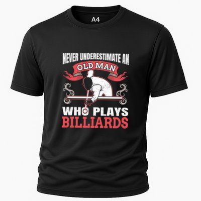 Father's Day Old Man Who Plays Billiards Pool Player Gift For Dad Performance Shirt