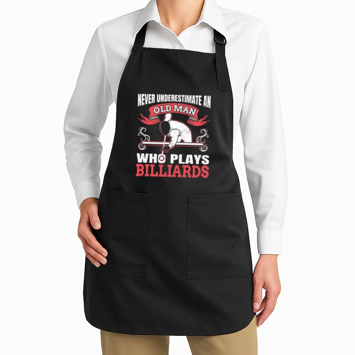 Father's Day Old Man Who Plays Billiards Pool Player Gift For Dad Apron