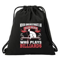 Father's Day Old Man Who Plays Billiards Pool Player Gift For Dad Drawstring Bag