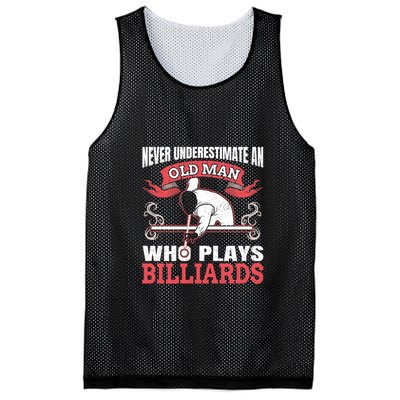 Father's Day Old Man Who Plays Billiards Pool Player Gift For Dad Mesh Reversible Basketball Jersey Tank