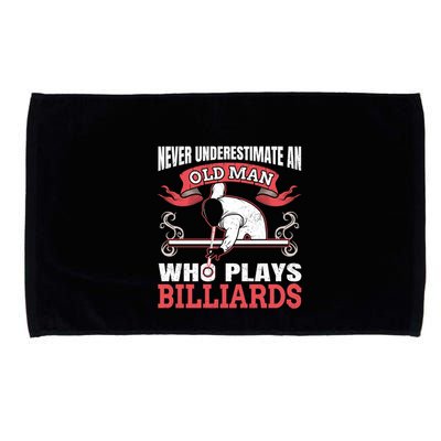 Father's Day Old Man Who Plays Billiards Pool Player Gift For Dad Microfiber Hand Towel