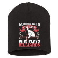 Father's Day Old Man Who Plays Billiards Pool Player Gift For Dad Short Acrylic Beanie