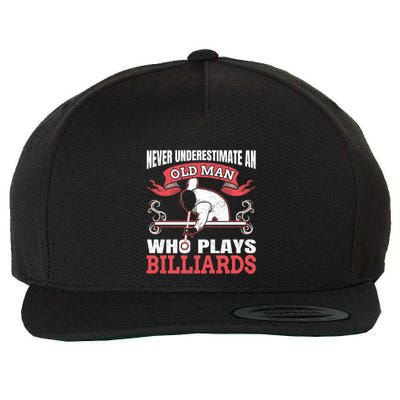 Father's Day Old Man Who Plays Billiards Pool Player Gift For Dad Wool Snapback Cap