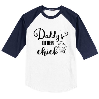 Funny Daddy's Other Chick Dads Other Chick Chicken Design Gift Baseball Sleeve Shirt