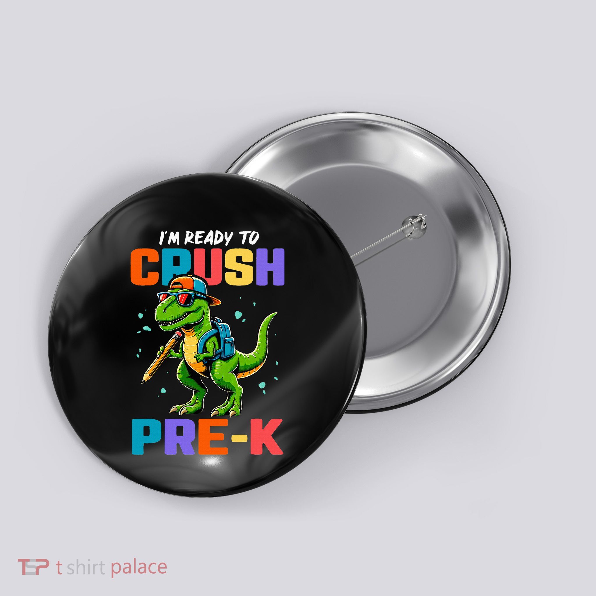 First Day Of Prek Dinosaur Button