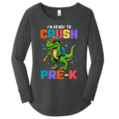 First Day Of Prek Dinosaur Women's Perfect Tri Tunic Long Sleeve Shirt