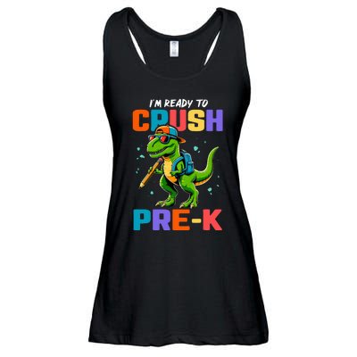 First Day Of Prek Dinosaur Ladies Essential Flowy Tank