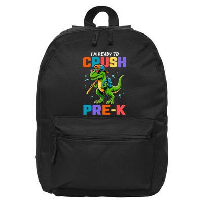 First Day Of Prek Dinosaur 16 in Basic Backpack