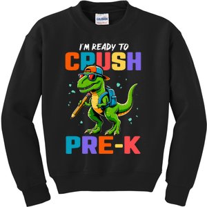 First Day Of Prek Dinosaur Kids Sweatshirt