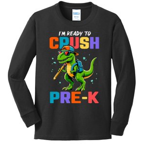 First Day Of Prek Dinosaur Kids Long Sleeve Shirt