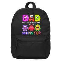 funny Dad of the Birthday Monster Party Family 16 in Basic Backpack