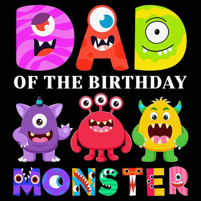 funny Dad of the Birthday Monster Party Family 16 in Basic Backpack
