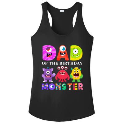 funny Dad of the Birthday Monster Party Family Ladies PosiCharge Competitor Racerback Tank