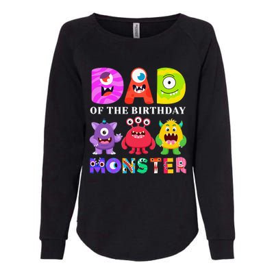 funny Dad of the Birthday Monster Party Family Womens California Wash Sweatshirt