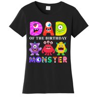 funny Dad of the Birthday Monster Party Family Women's T-Shirt