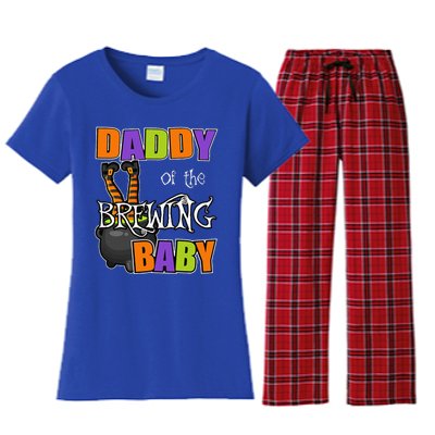 Funny Daddy Of Brewing Baby Halloween Theme Baby Shower Spooky Women's Flannel Pajama Set