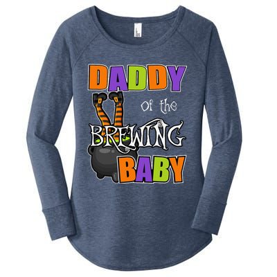 Funny Daddy Of Brewing Baby Halloween Theme Baby Shower Spooky Women's Perfect Tri Tunic Long Sleeve Shirt