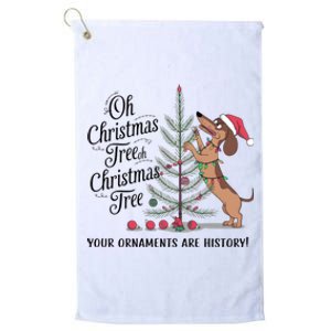 Funny Dachshund Oh Christmas Tree Your Ornaments Are History Platinum Collection Golf Towel