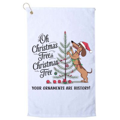 Funny Dachshund Oh Christmas Tree Your Ornaments Are History Platinum Collection Golf Towel