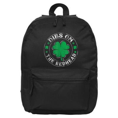 Funny Dibs On The Redhead St Patricks Day Shamrock 16 in Basic Backpack