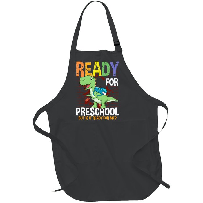 First Day Of Preschool Boy Ready For Pre-School Full-Length Apron With Pockets