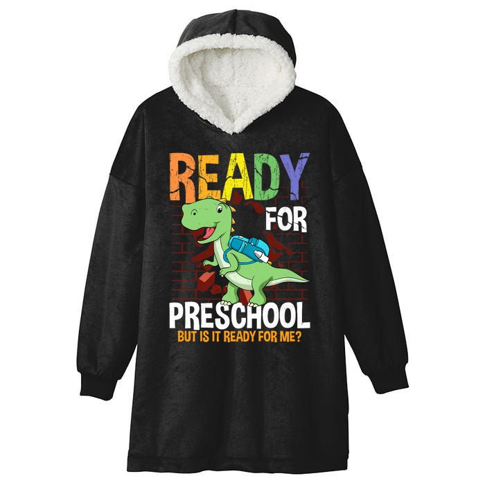 First Day Of Preschool Boy Ready For Pre-School Hooded Wearable Blanket