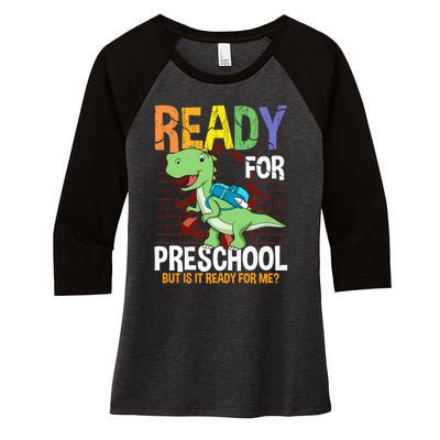 First Day Of Preschool Boy Ready For Pre-School Women's Tri-Blend 3/4-Sleeve Raglan Shirt