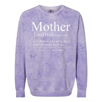 Funny Definition Of Mother Celebrate Mothers Day Colorblast Crewneck Sweatshirt