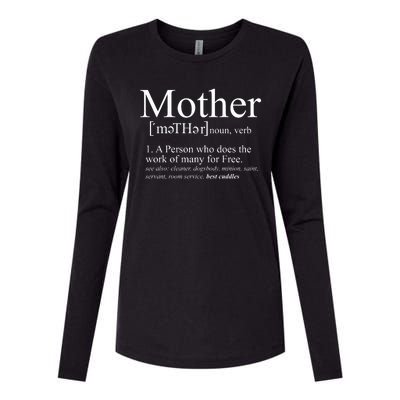 Funny Definition Of Mother Celebrate Mothers Day Womens Cotton Relaxed Long Sleeve T-Shirt