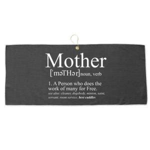 Funny Definition Of Mother Celebrate Mothers Day Large Microfiber Waffle Golf Towel