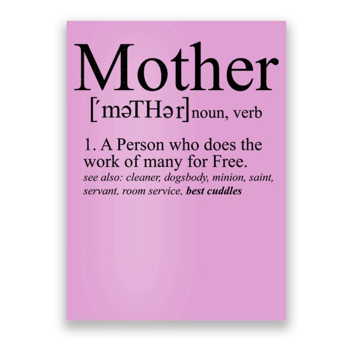 Funny Definition Of Mother Celebrate Mothers Day Poster