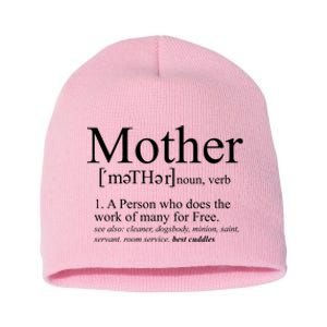 Funny Definition Of Mother Celebrate Mothers Day Short Acrylic Beanie