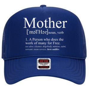 Funny Definition Of Mother Celebrate Mothers Day High Crown Mesh Back Trucker Hat