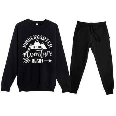 First Day Of Kindergarten 1st Day Let The Adventure Begin Premium Crewneck Sweatsuit Set