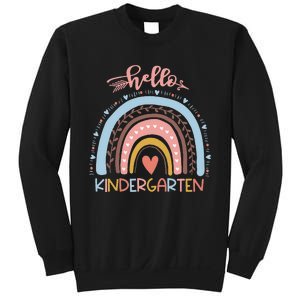 First Day of School Hello Kindergarten Teacher Rainbow  Sweatshirt