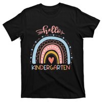 First Day of School Hello Kindergarten Teacher Rainbow  T-Shirt