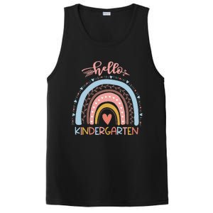 First Day of School Hello Kindergarten Teacher Rainbow  PosiCharge Competitor Tank