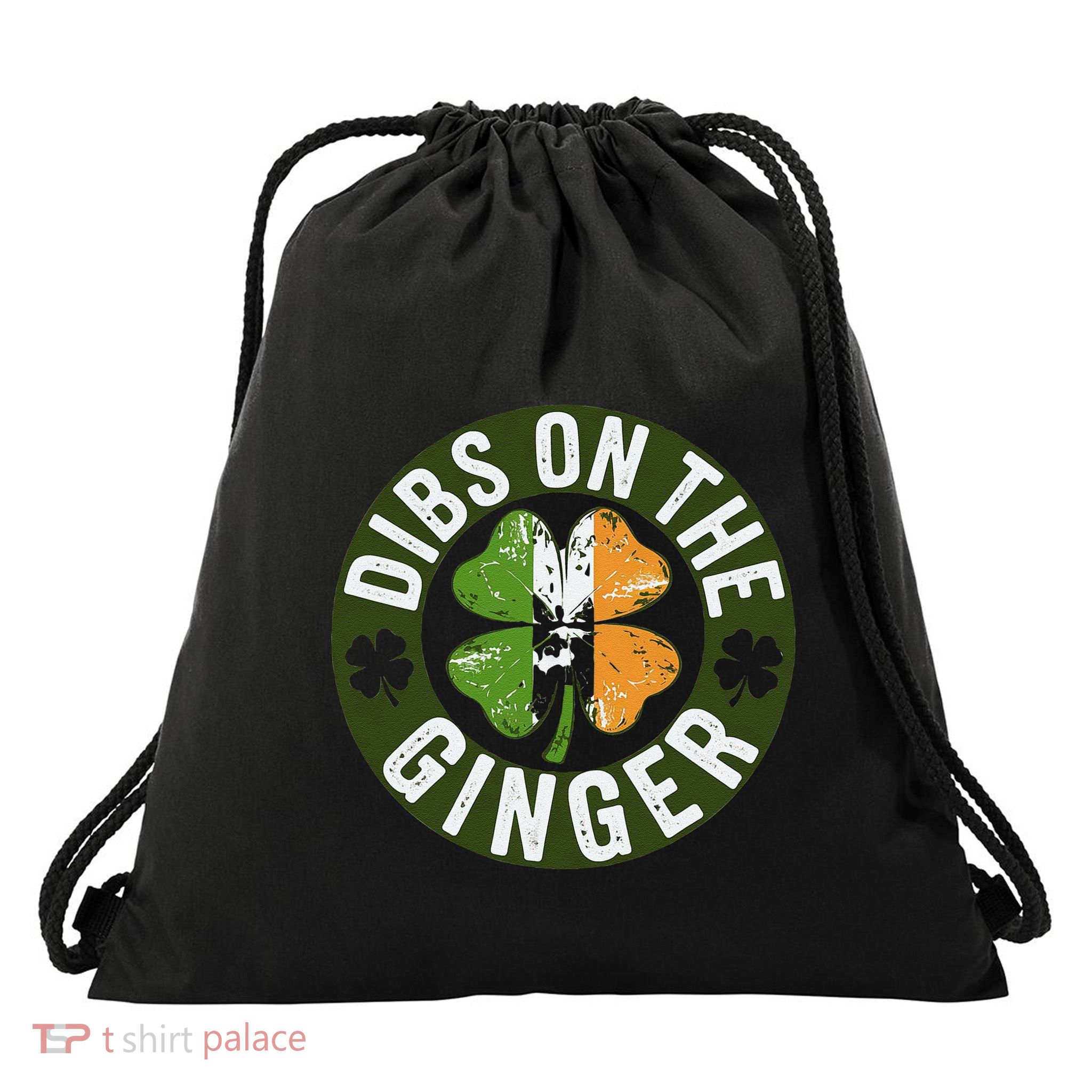 Funny Dibs On The Ginger St. Patrick’S Day Shamrock Gift Drawstring Bag