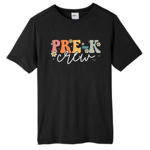 First Day Of Pre K Crew Groovy Back To School Teacher Tall Fusion ChromaSoft Performance T-Shirt