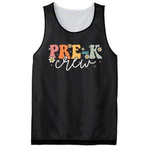 First Day Of Pre K Crew Groovy Back To School Teacher Mesh Reversible Basketball Jersey Tank