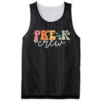 First Day Of Pre K Crew Groovy Back To School Teacher Mesh Reversible Basketball Jersey Tank