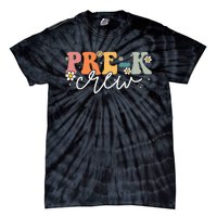 First Day Of Pre K Crew Groovy Back To School Teacher Tie-Dye T-Shirt