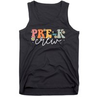 First Day Of Pre K Crew Groovy Back To School Teacher Tank Top